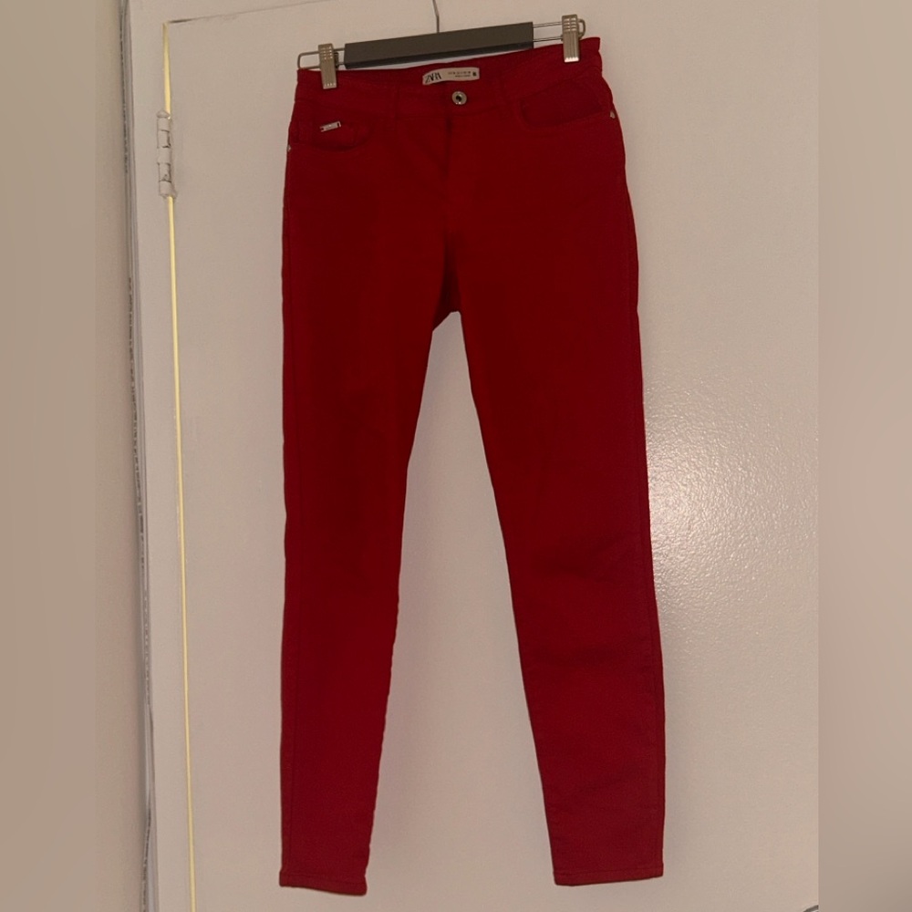 Zara Red Skinny Jeans